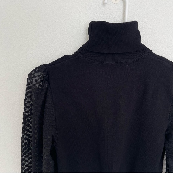 Zara Dotted Sheer Sleeve Turtleneck - Picture 7 of 9